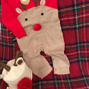 6-9 month boys outfit with matching beanie